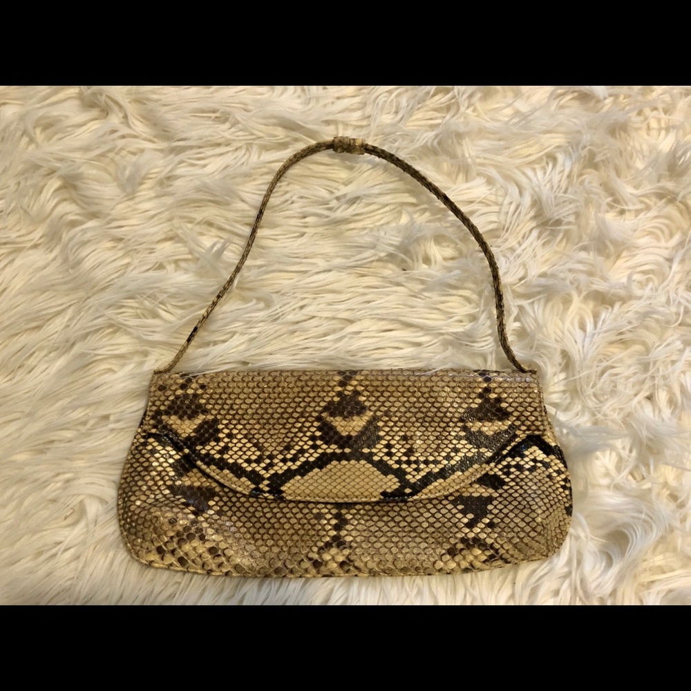 LAI Genuine Boa Snakeskin convertible cluch bag .